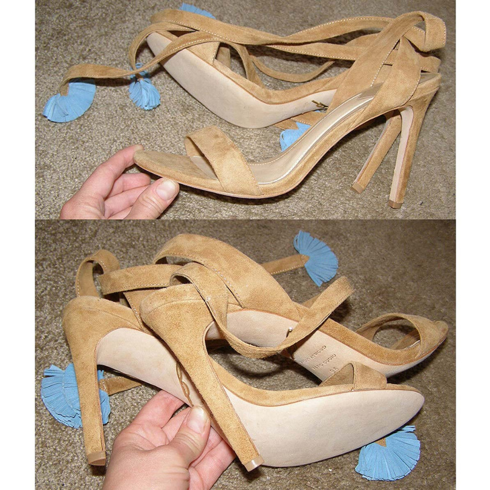 New sexy B Brian Atwood tan suede heels 9.5 - Picture 3 of 8